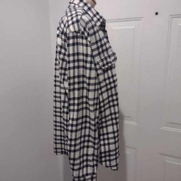 GAP Flannel Black & White long Sleeve Large - Picture 6 of 8